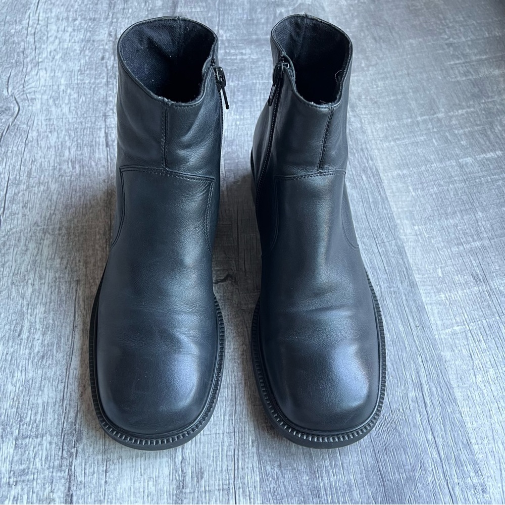 Easentials Leather Booties Black Size 8